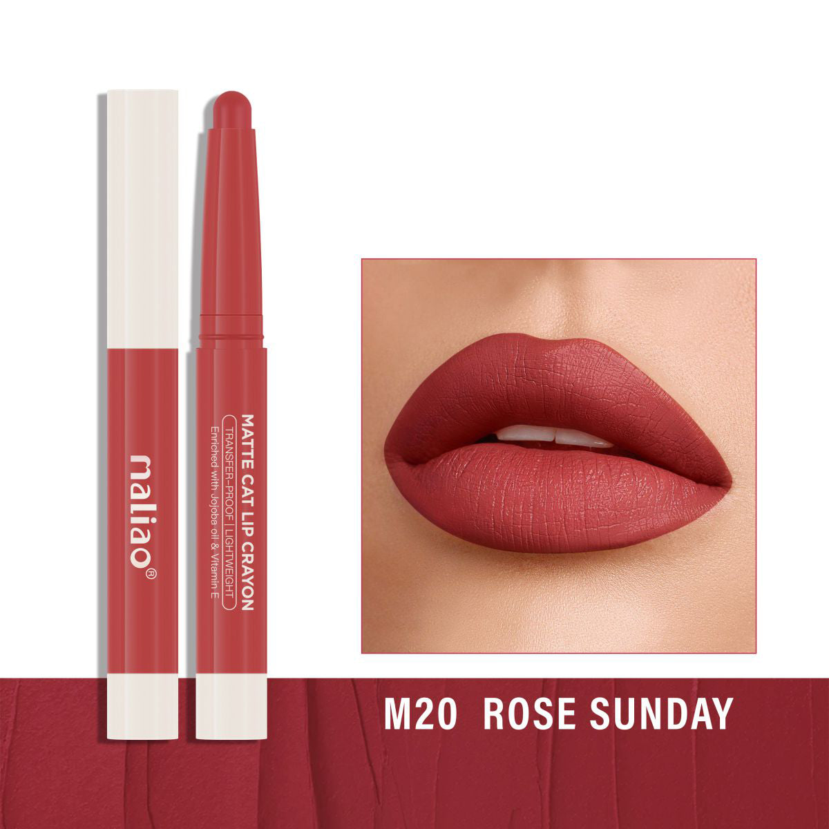 Maliao Matte Cat Lip Crayon - Transfer-Proof & Lightweight Long-Lasting Color Maliao Professional Makeup